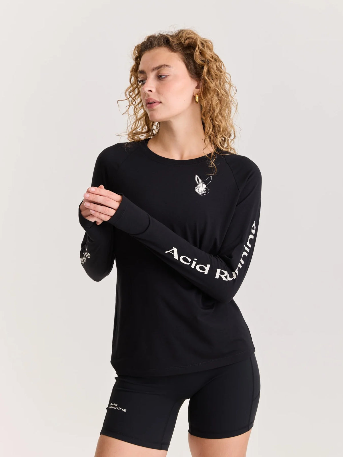 Women's ACID RUNNING Long Sleeve T-Shirt in Black