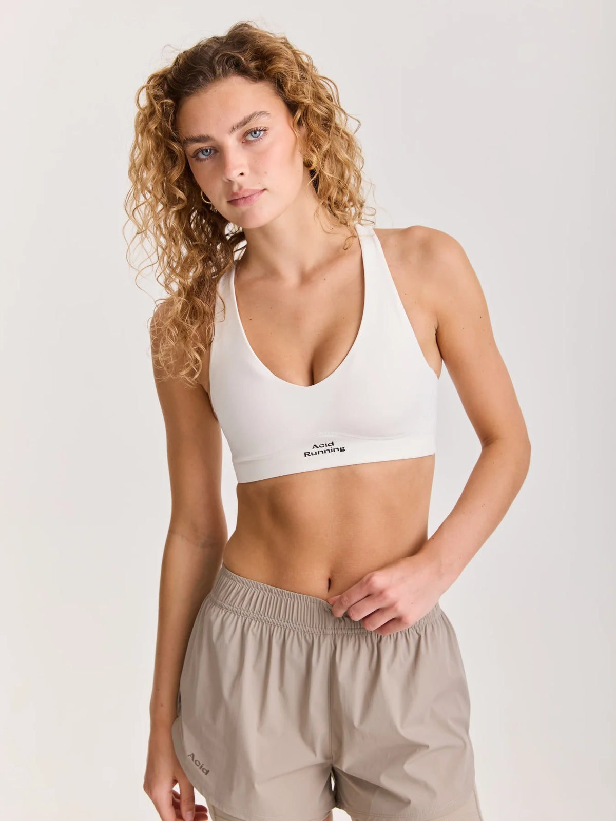 Womens ACID RUNNING Low Impact Running Bra in Bone