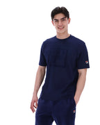 FILA Pepe T-Shirt with Flock Logo in BOLD NAVY