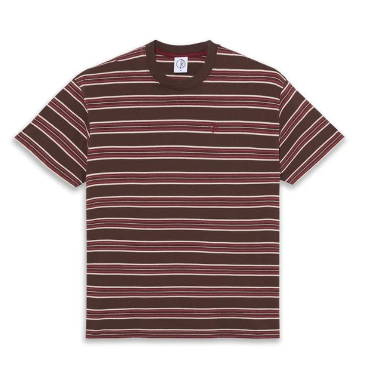 POLAR SKATE CO. Stripe t-Shirt in Brown & Red