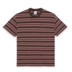 POLAR SKATE CO. Stripe t-Shirt in Brown & Red