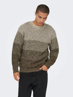 ONLY & SONS Birk Knitted Sweatshirt in BROWN