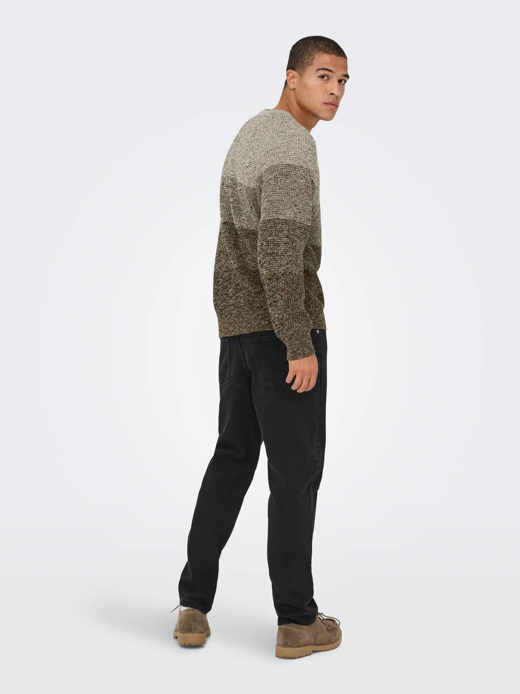 ONLY & SONS Birk Knitted Sweatshirt in BROWN