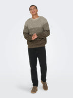 ONLY & SONS Birk Knitted Sweatshirt in BROWN