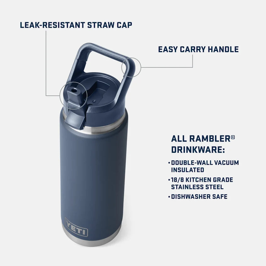 YETI Rambler® 26 oz (769 ml) Bottle With Straw Cap in Cape Taupe
