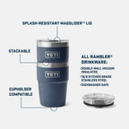 YETI Rambler® 16 oz (473 ml) Stackable Cup in STAINLESS STEEL