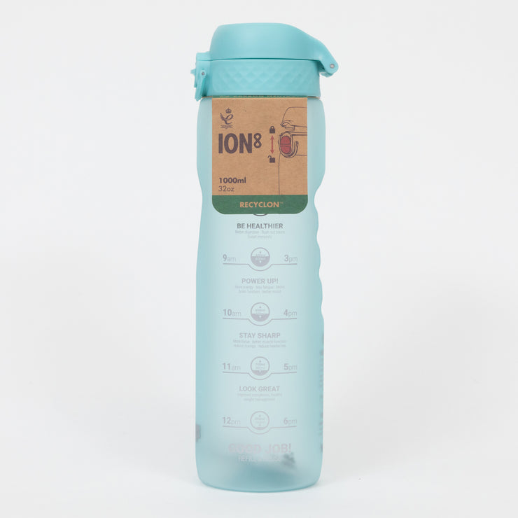 Ion8 Leak Proof 1 Litre Sports Water Bottle (with times to drink) in BLUE