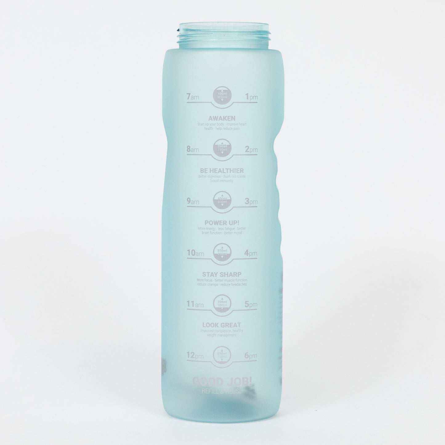 Ion8 Leak Proof 1 Litre Sports Water Bottle (with times to drink) in BLUE
