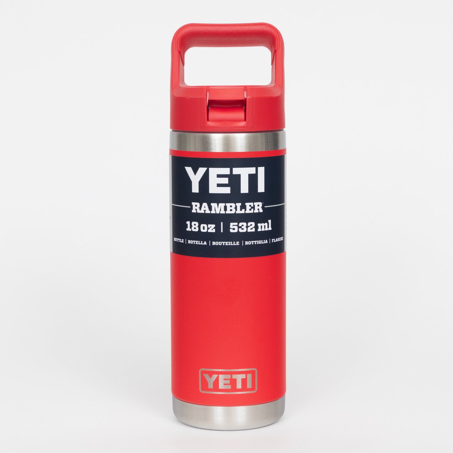 YETI Rambler 18 oz (532ml) Colour Straw Bottle in RESCUE RED