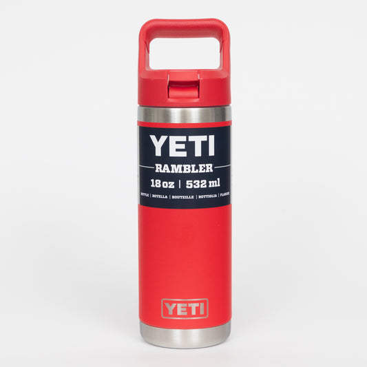 YETI Rambler 18 oz (532ml) Colour Straw Bottle in RESCUE RED