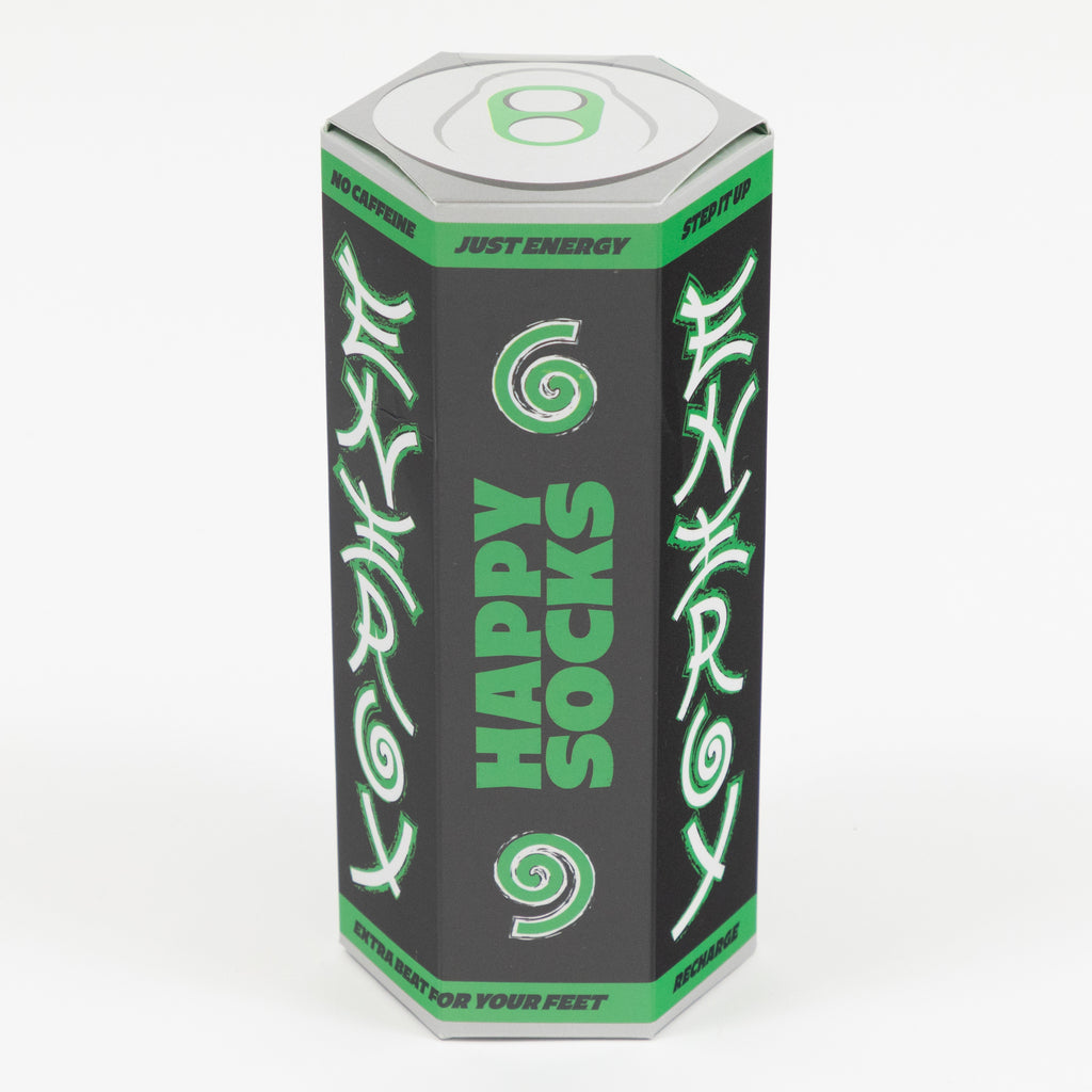 HAPPY SOCKS 2-Pack Energy Drink Socks Gift Set in GREEN