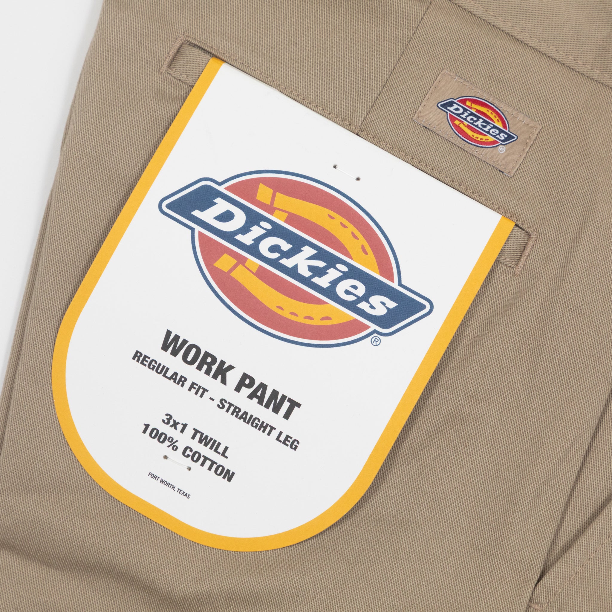 Dickies work pants with brand logo and label