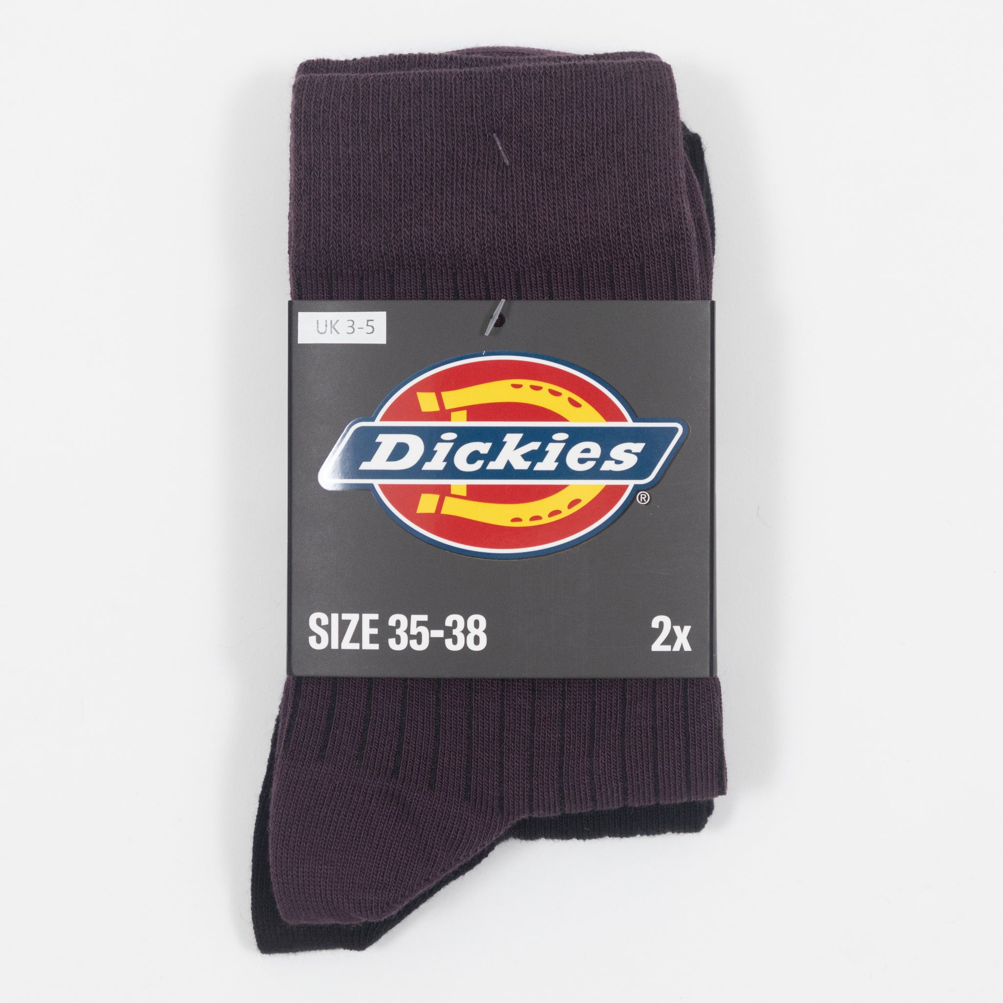 DICKIES 2 Pack Rib Socks in PLUM PURPLE