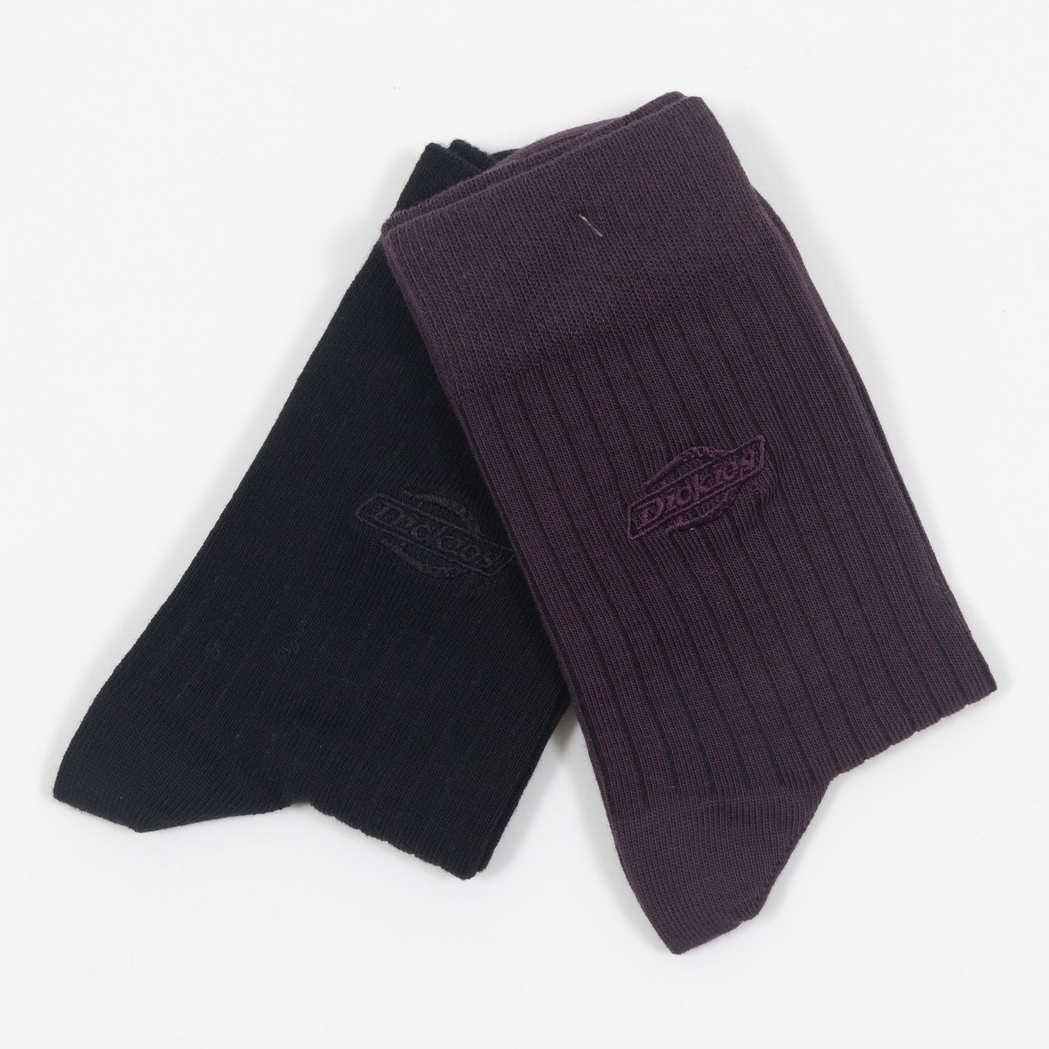 DICKIES 2 Pack Rib Socks in PLUM PURPLE