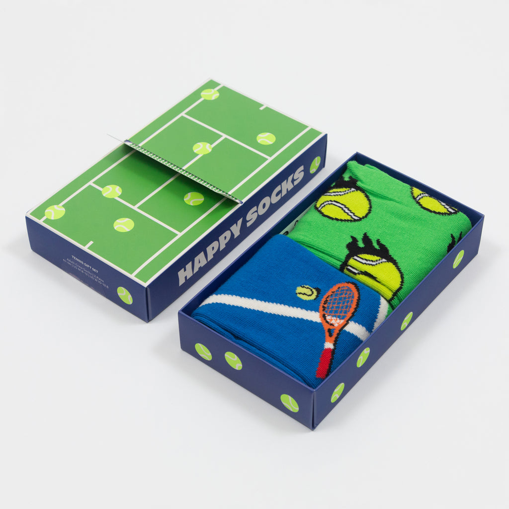 HAPPY SOCKS 2 Pack Tennis Socks Gift Set in GREEN