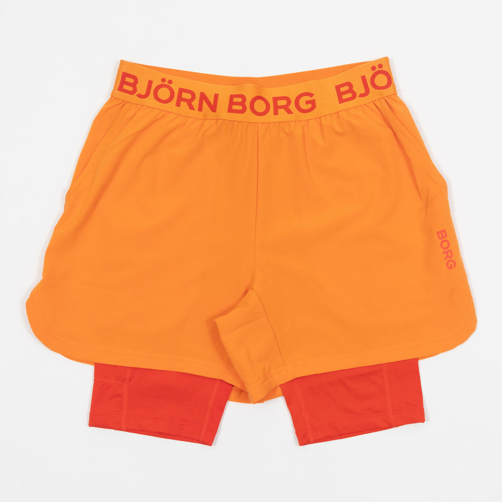 BJORN BORG 2 in 1 Shorts in ORANGE