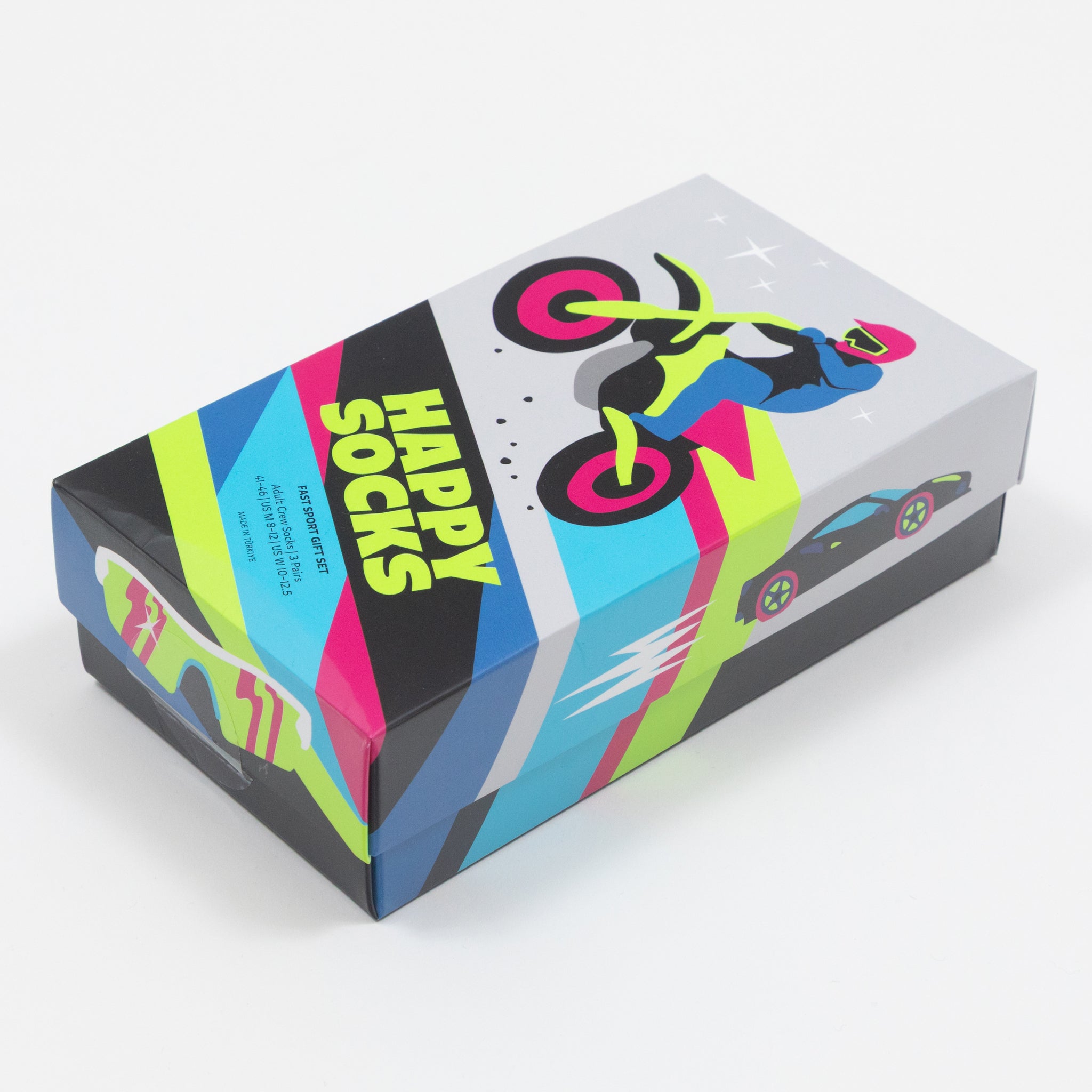 HAPPY SOCKS 3-Pack Fast Sports Socks Gift Set