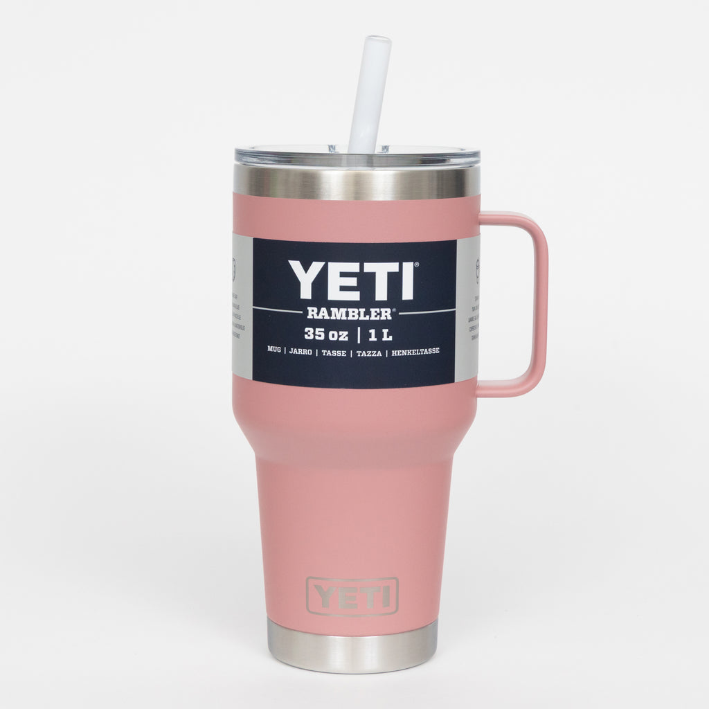 YETI Rambler® 35 oz (1 L) Straw Mug With Straw Lid in Sandstone Pink