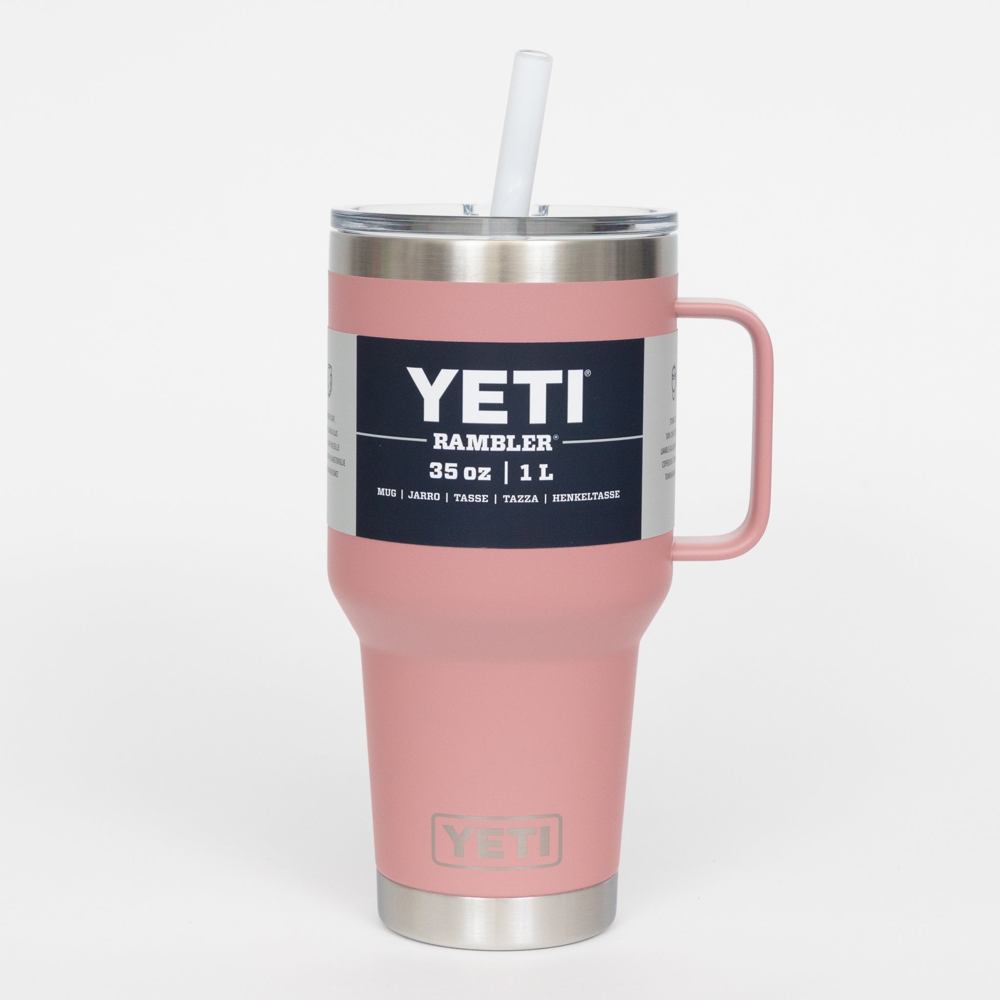 YETI Rambler® 35 oz (1 L) Straw Mug With Straw Lid in Sandstone Pink