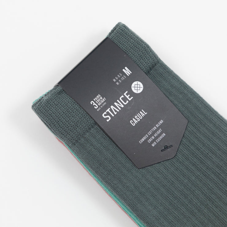 STANCE Icon 3 Pack Icon Socks in GREEN & PINK
