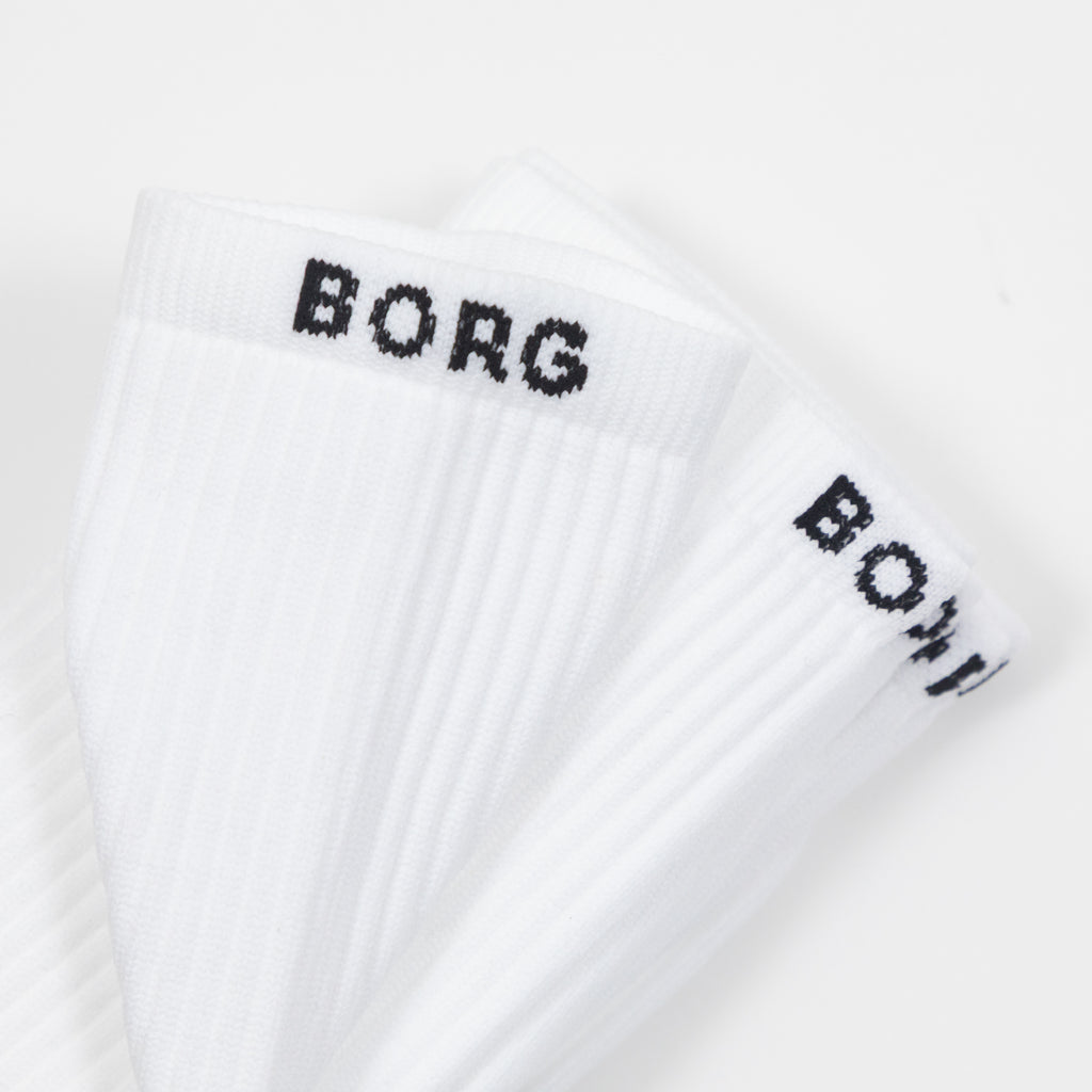 BJORN BORG 3 Pack Sports Socks in WHITE
