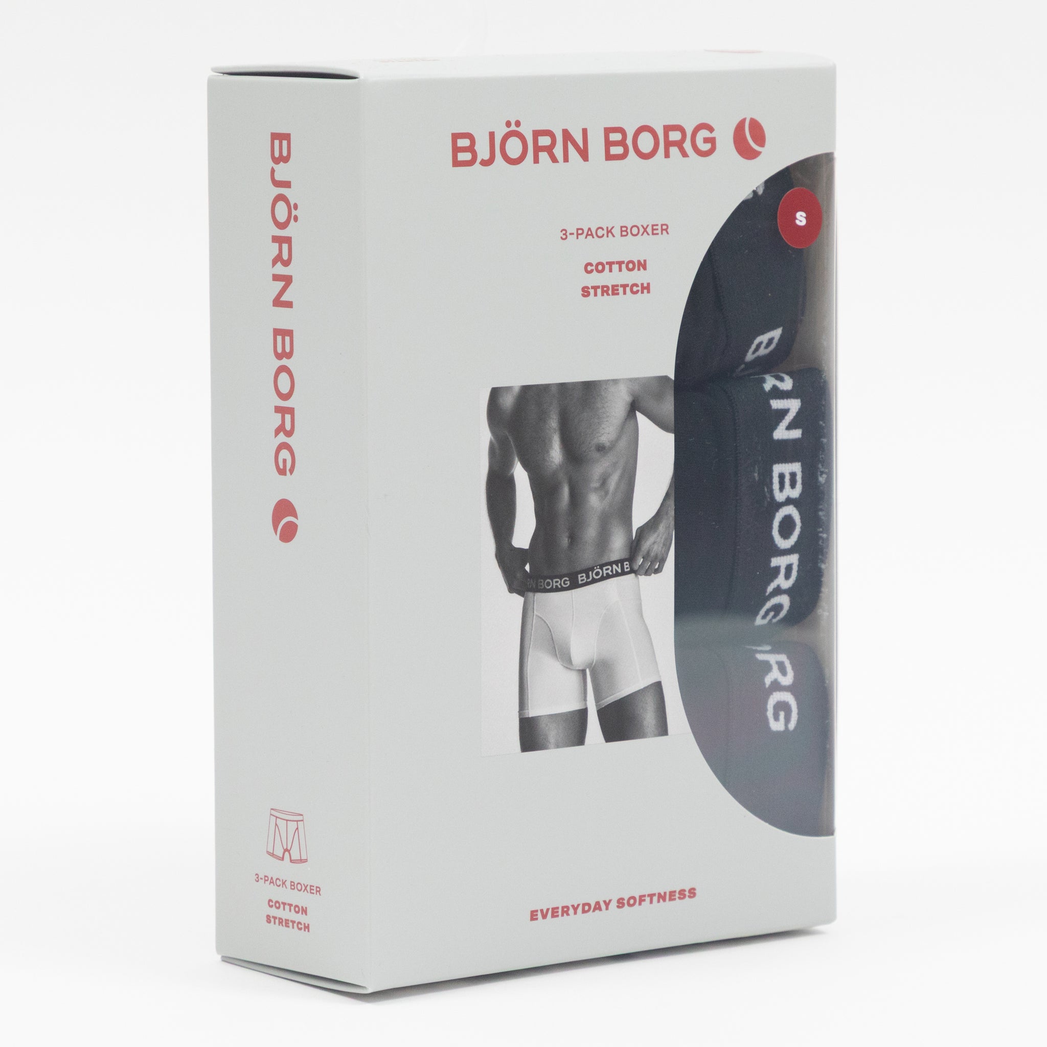 BJORN BORG 3 Pack Stretch Boxers in BLACK