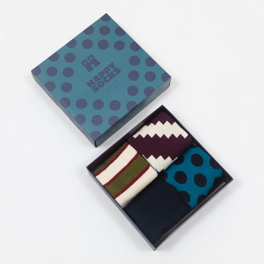 HAPPY SOCKS 4-Pack New Vintage Socks Gift Set in NAVY