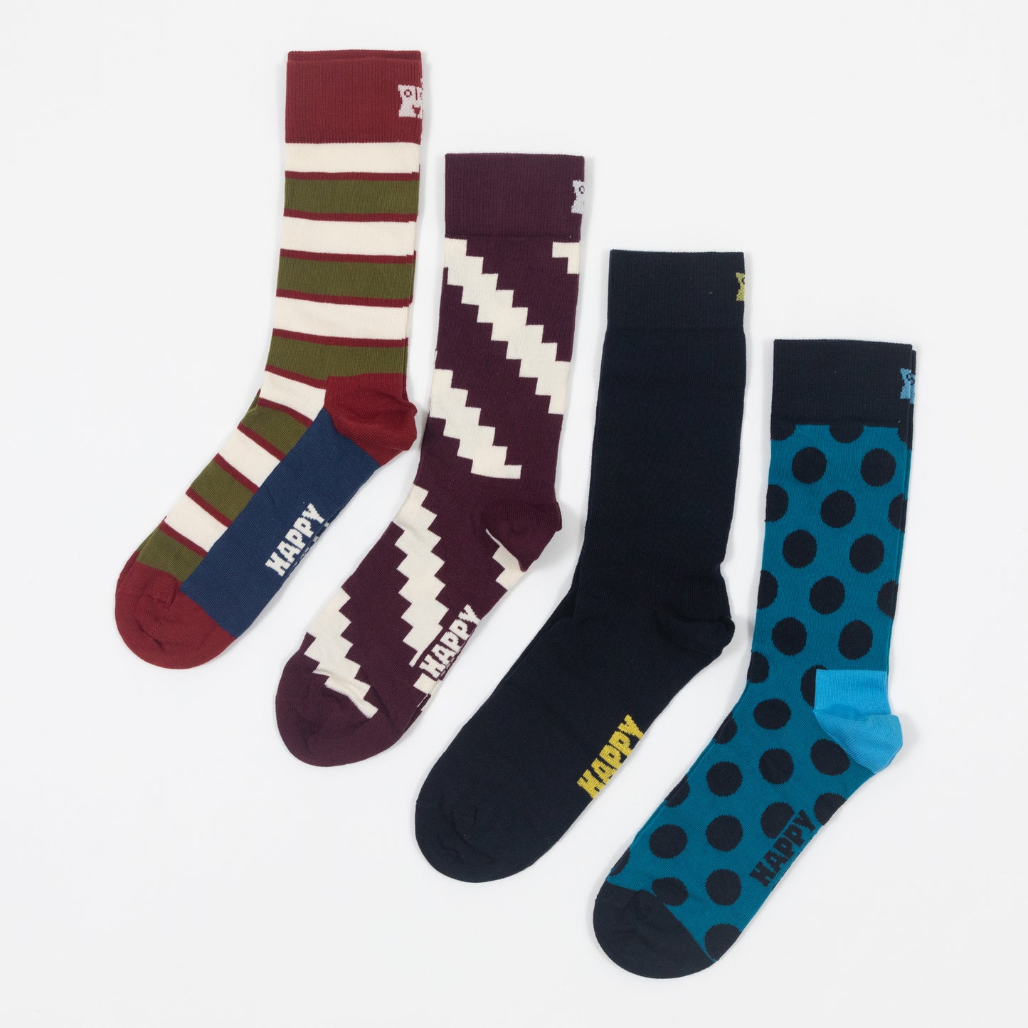 HAPPY SOCKS 4-Pack New Vintage Socks Gift Set in NAVY