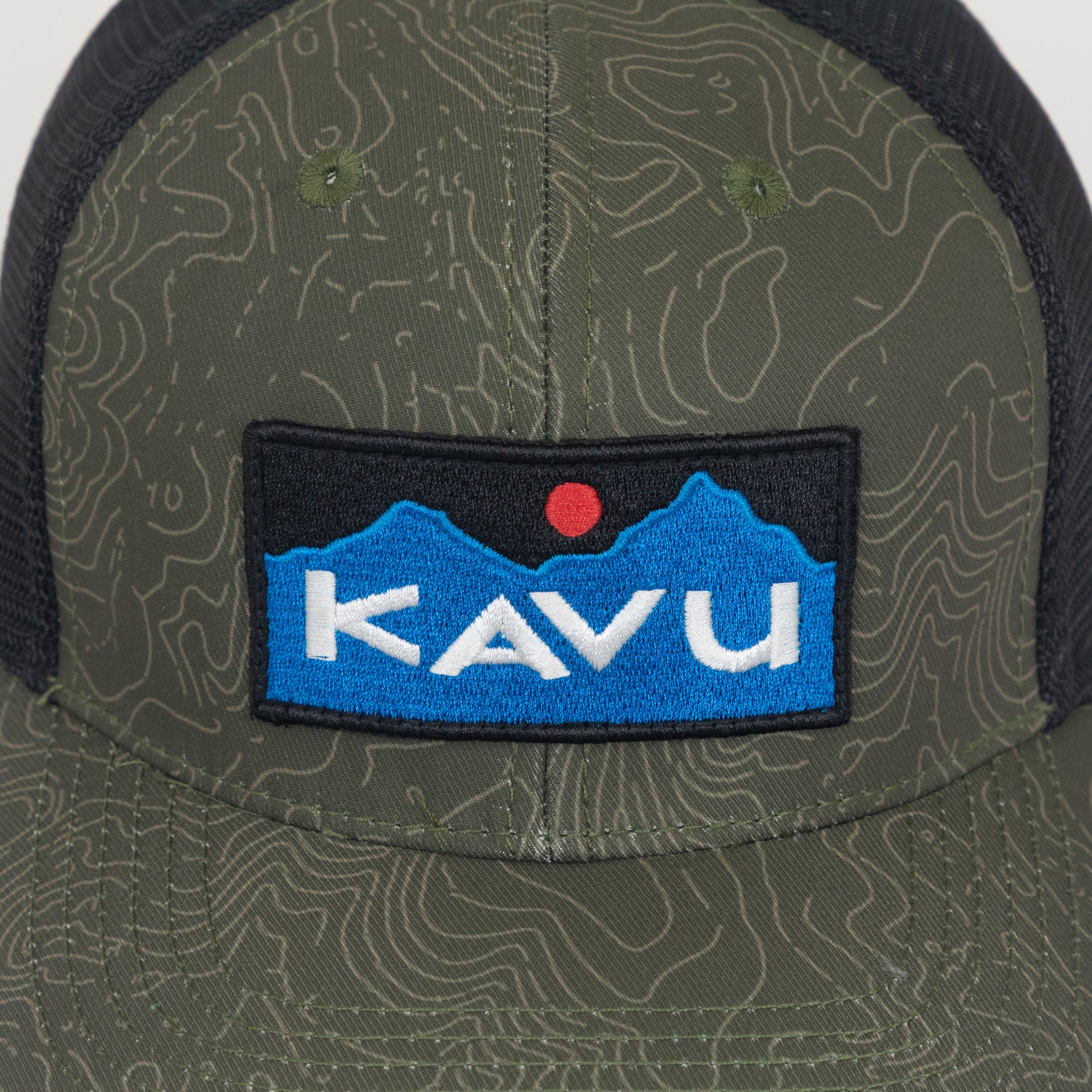 KAVU Above Standard Trucker Cap in OLIVE TOPO