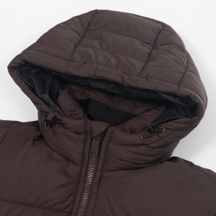 Womens DICKIES Alatna Long Line Puffer Jacket in BROWN