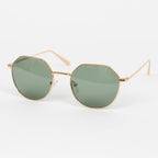 MELLER Aldabra Geometric Metal Sunglasses in GOLD OLIVE