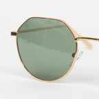 MELLER Aldabra Geometric Metal Sunglasses in GOLD OLIVE