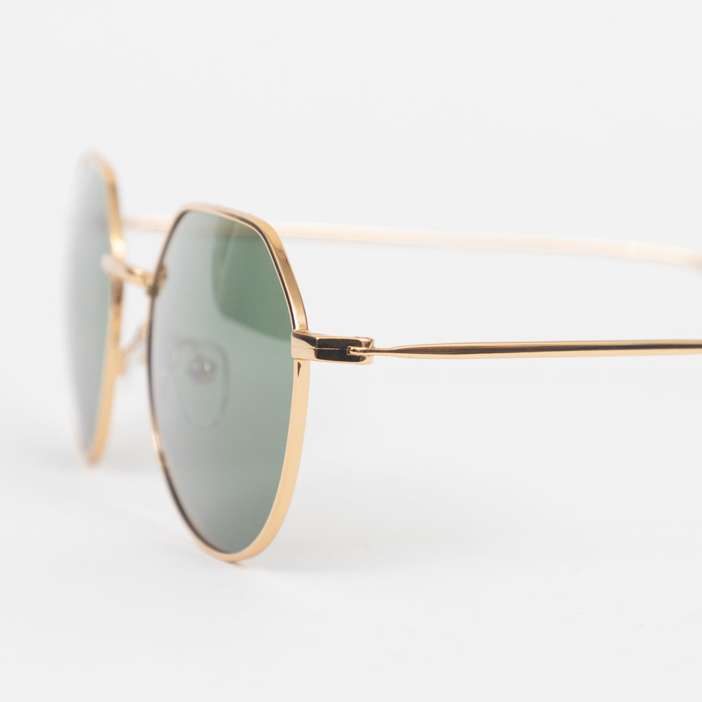 MELLER Aldabra Geometric Metal Sunglasses in GOLD OLIVE