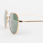 MELLER Aldabra Geometric Metal Sunglasses in GOLD OLIVE