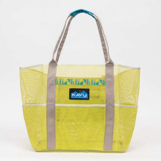 KAVU Alder Lake Mesh Tote Bag in LIME GREEN