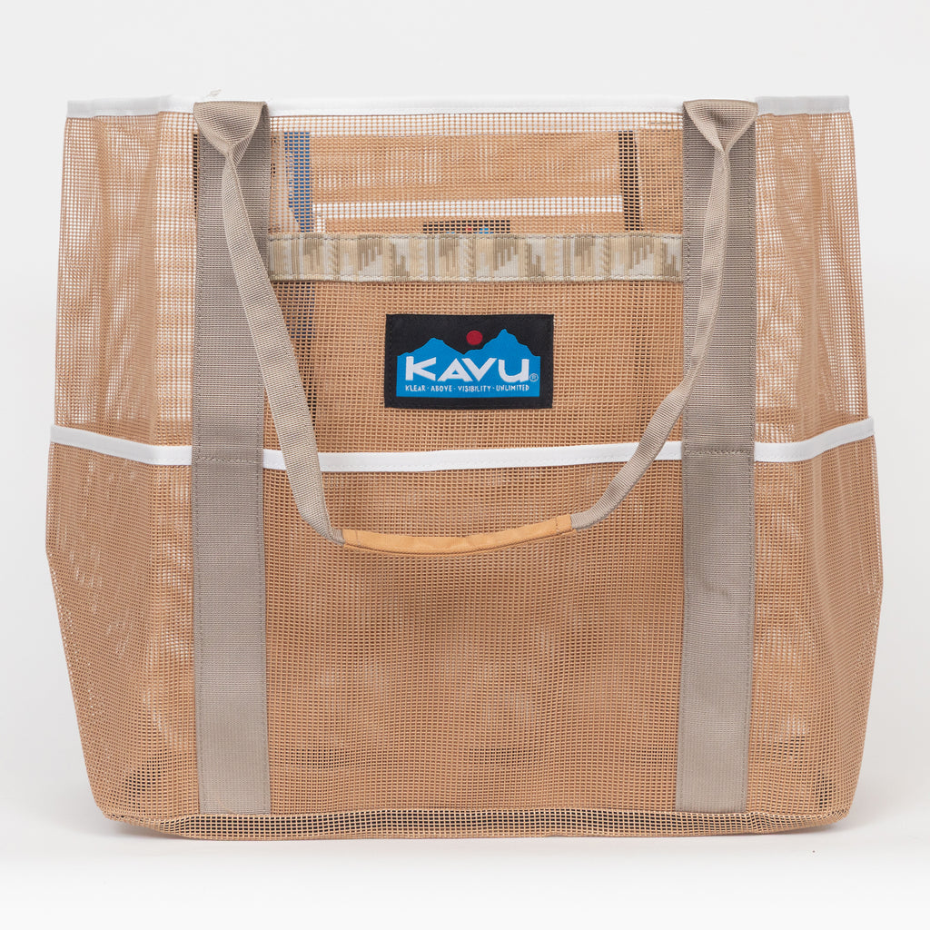 KAVU Alder Lake Mesh Tote Bag in LIGHT BROWN