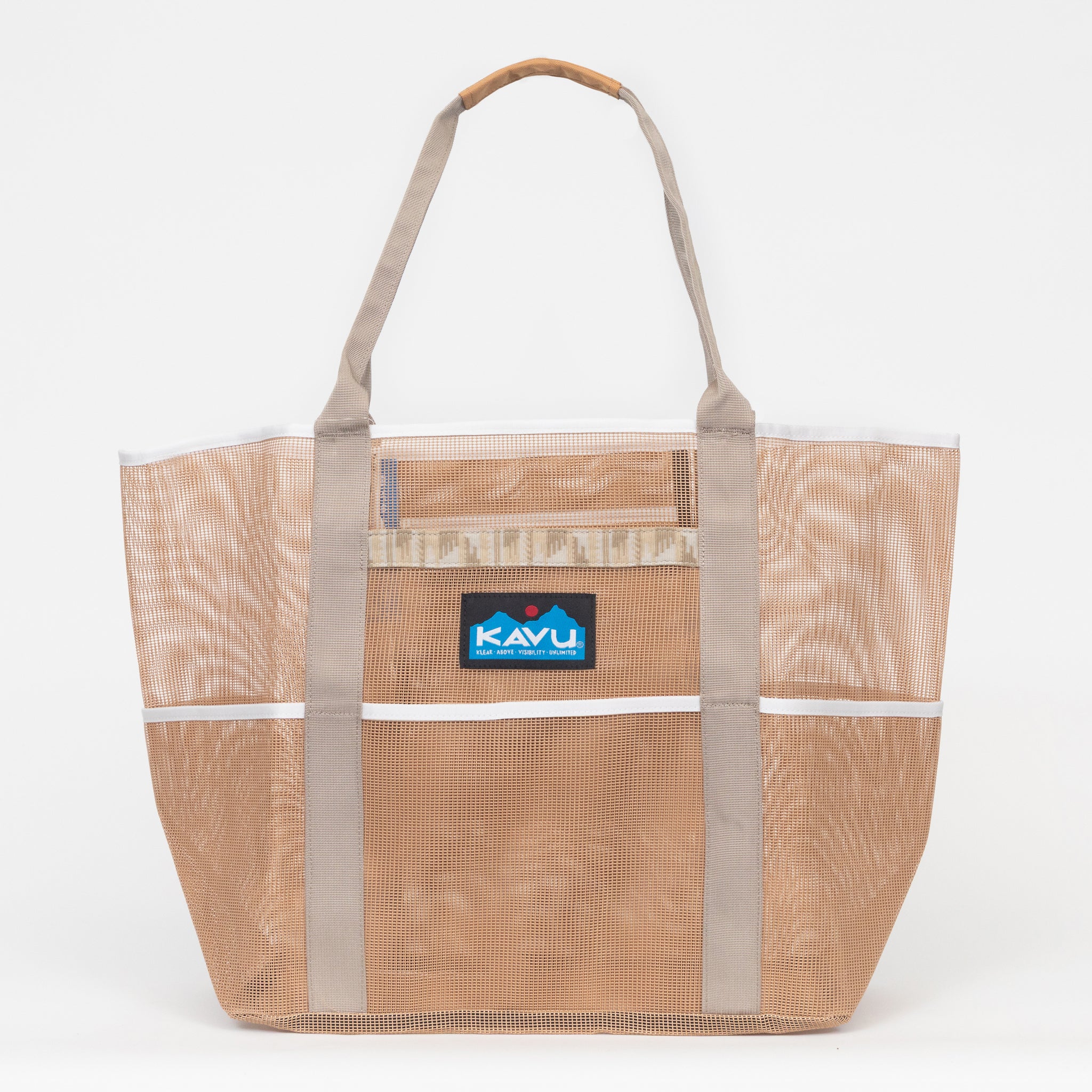KAVU Alder Lake Mesh Tote Bag in LIGHT BROWN