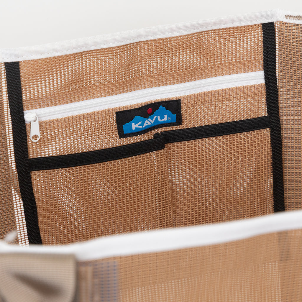 KAVU Alder Lake Mesh Tote Bag in LIGHT BROWN