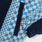 sergio tachini check windbreaker pockets cuffed sleeve