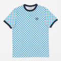 sergio tacchini check t-shirt blue white front view