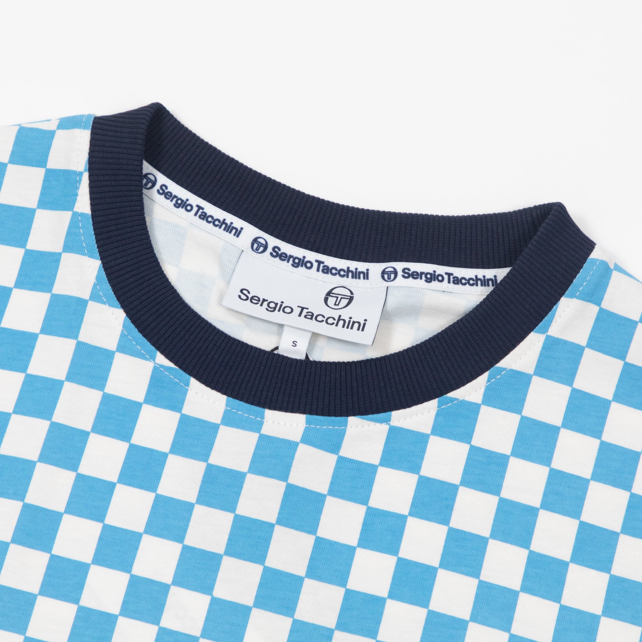 SERGIO TACCHINI Alfredo Check T-Shirt in BLUE & WHITE