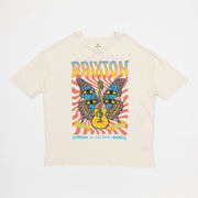 Womens BRIXTON Oversized Boyfriend Graphic T-Shirt in OFF WHITE