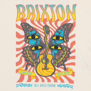 Womens BRIXTON Oversized Boyfriend Graphic T-Shirt in OFF WHITE