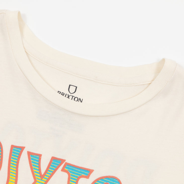 Womens BRIXTON Oversized Boyfriend Graphic T-Shirt in OFF WHITE