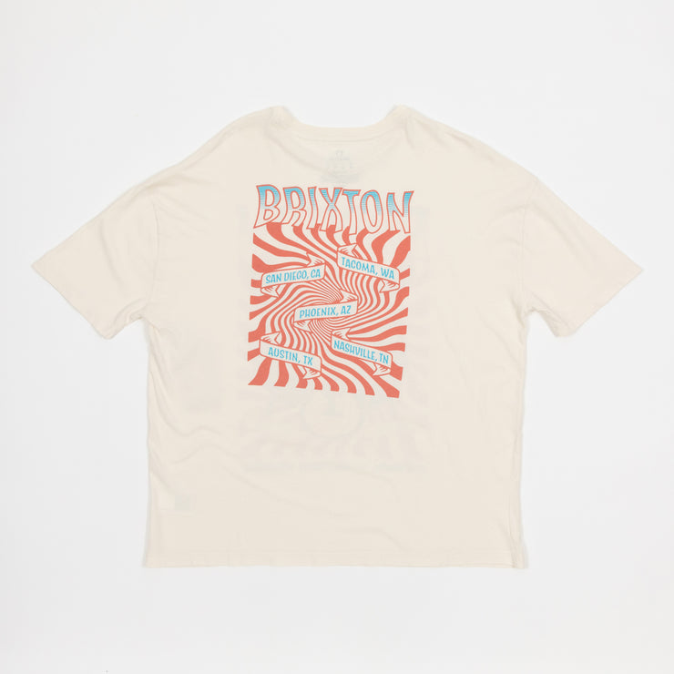 Womens BRIXTON Oversized Boyfriend Graphic T-Shirt in OFF WHITE