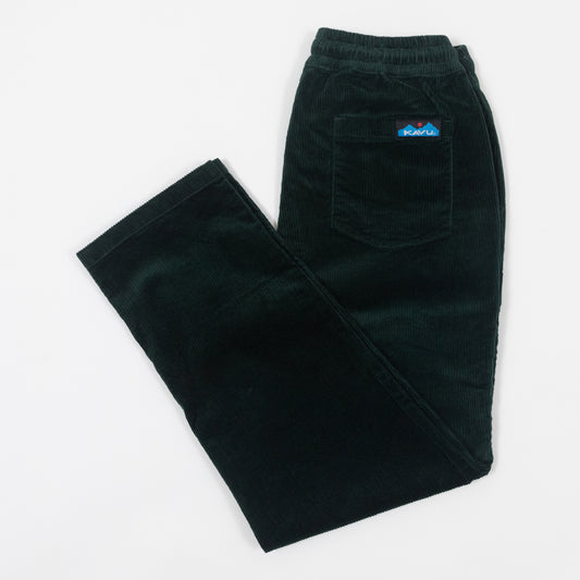 Womens KAVU All Decked Out Corduroy Trousers in GREEN