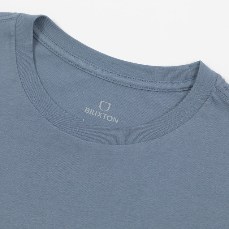 BRIXTON Alpha Thread Short Sleeve T-Shirt in BLUE