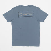 BRIXTON Alpha Thread Short Sleeve T-Shirt in BLUE