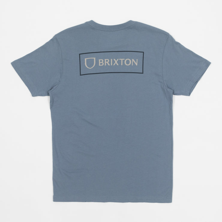 BRIXTON Alpha Thread Short Sleeve T-Shirt in BLUE