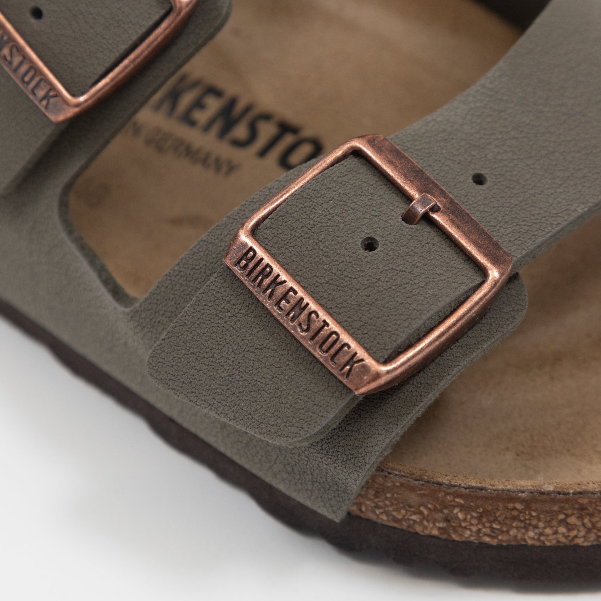 BIRKENSTOCK Arizona Birko-Flor Nubuck Sandals in STONE